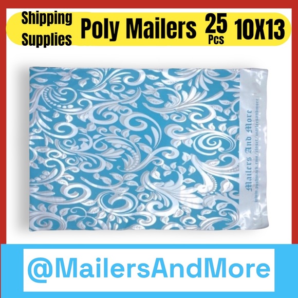 25 10X13 Poly Mailers White Swirl PRICE IS FIRM - Picture 3 of 10